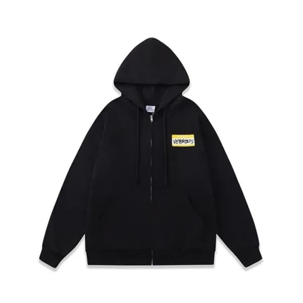 베트멍 남성 블랙 집업 후드티 - Vetements Mens Black Hoodie - v… - 1