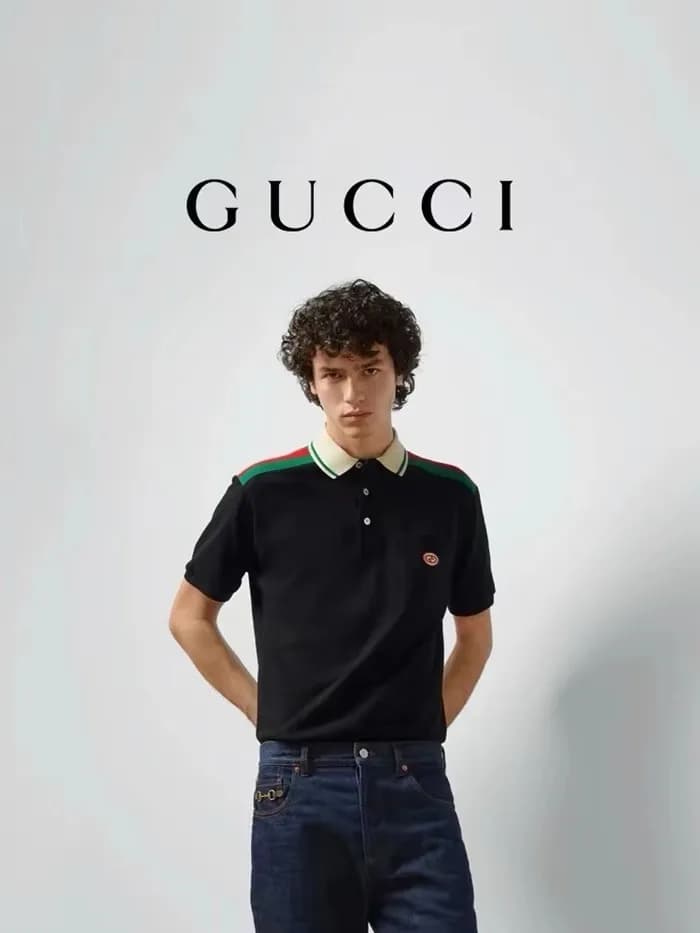 구찌 남성 블랙 폴로 반팔티 - Gucci Mens Black Tshirts - guc32… - 1