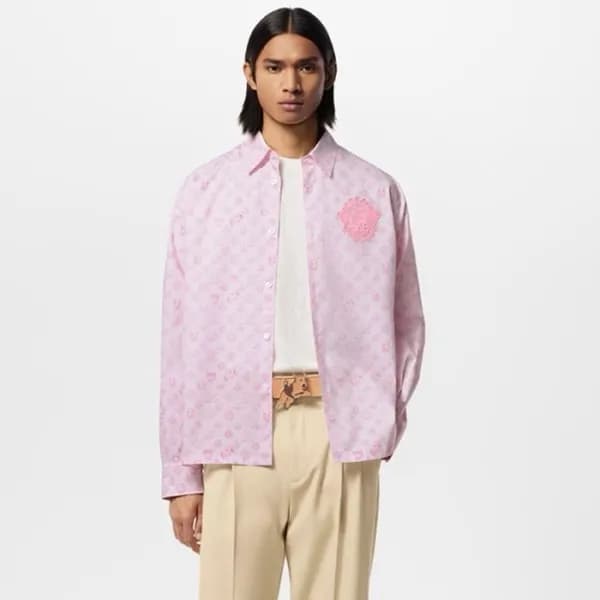 루이비통 남성 핑크 셔츠 - Louis vuitton Mens Pink Shirts - l… - 1