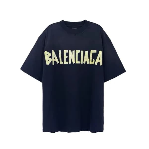 발렌시아가 남성 블랙 반팔 티셔츠 - Balenciaga Mens Purple Tshirt… - 1