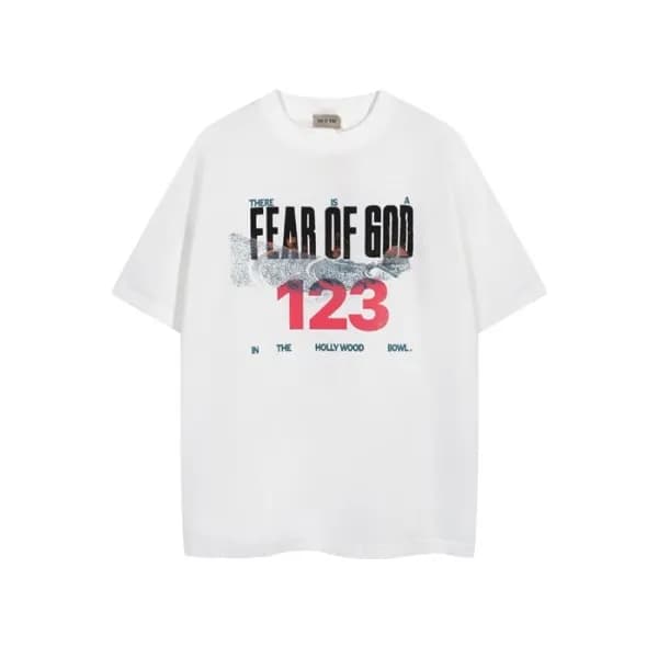 피어오브갓 남성 화이트 반팔 티셔츠 - Fear of god Mens White Tshir… - 1