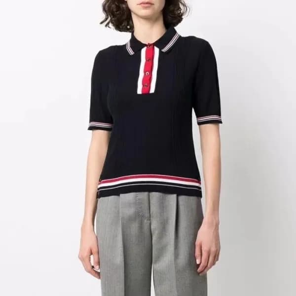 톰브라운 여성 폴로 반팔티 - Thom Browne Womens Tshirts - thc1… - 1