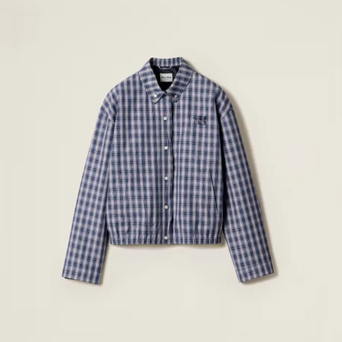 미우미우 여성 체크 패브릭 블루종 재킷 - Miumiu Womens Fabric Blous… - 1