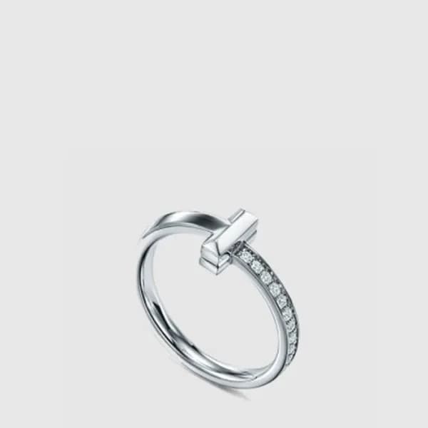티파니 남/녀 T1 다이아 반지 - Tiffany Unisex T1 Diamond Ring… - 1