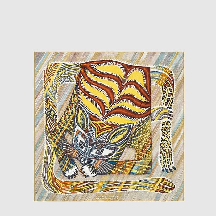 에르메스 여성 르 쳇 까레 스카프 - Hermes Womens Le Chat Carre Scarf - acc8870x - 1