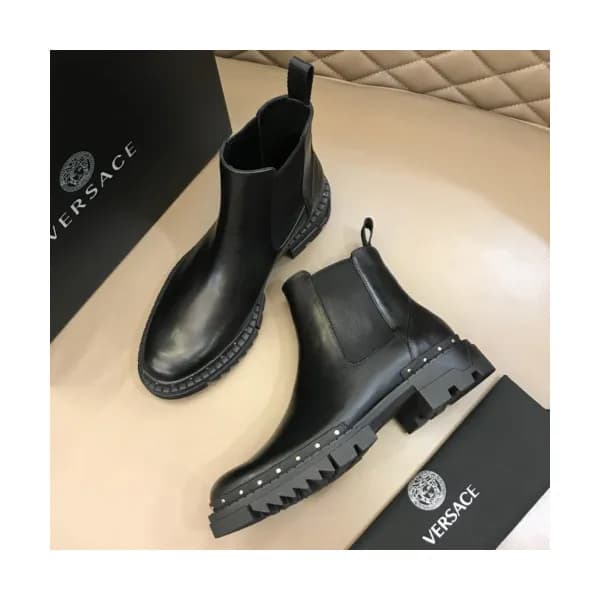 VERSACE 2018 MENS LEATHER ANKLE BOOTS - 베르사체 남성 레… - 1