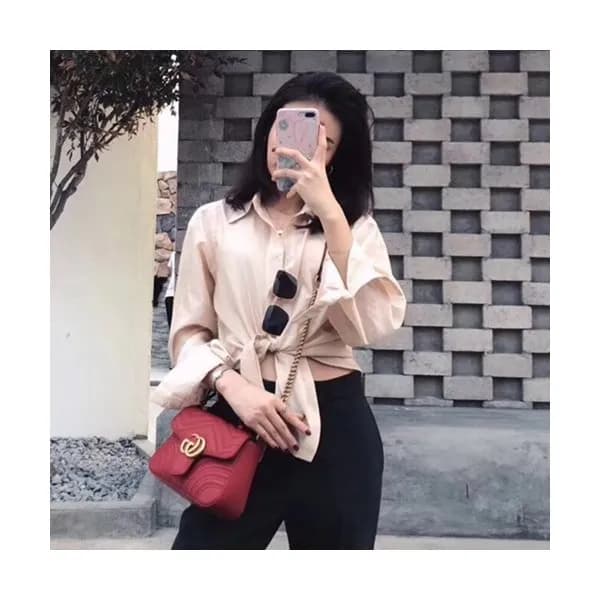 Gucci GG Marmont Women Mini Top Handle Bag,21CM - … - 1