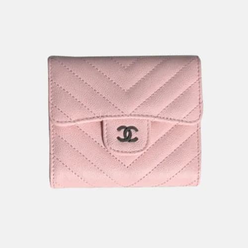 Chanel 2018 Classic Cavier Siver Logo Small Wallet… - 1