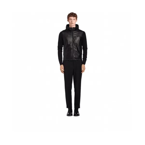 [미러급] Prada 2018 Mens Leather Knit Jacket - 프라다 남성… - 1
