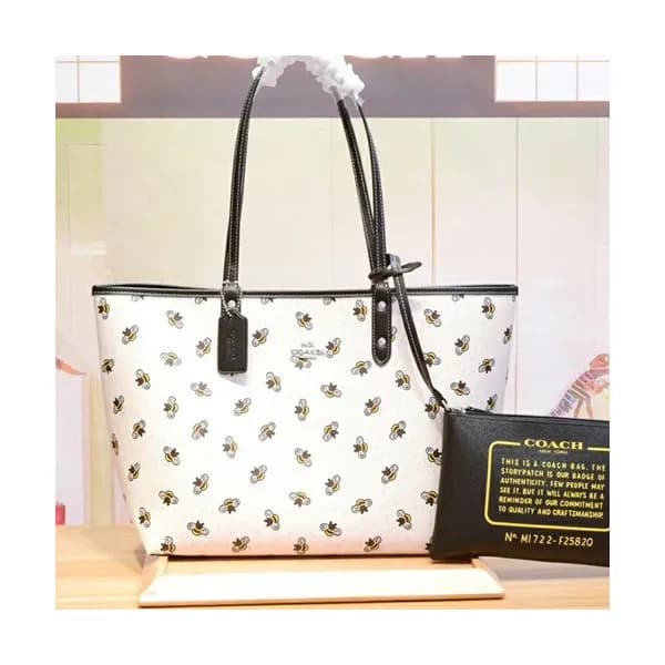 Coach Leather Riversible Tote Shoulder Shopper Bag… - 1