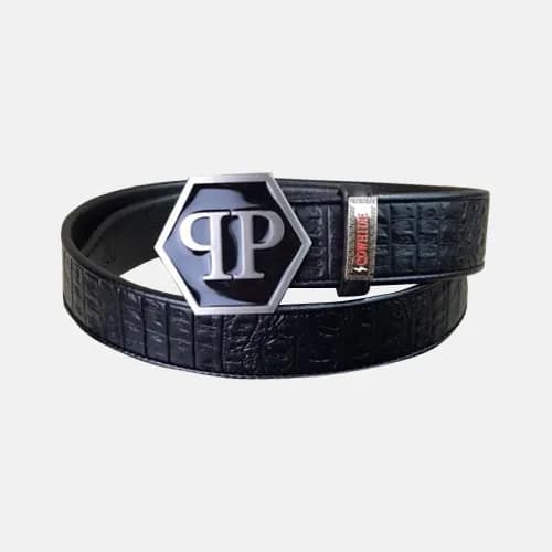 Philipp Plein 2019 Mens Box Logo Buckle Leather B… - 1