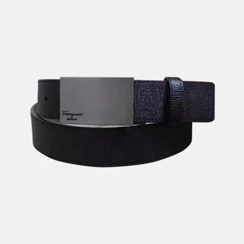 Salvatore Ferragamo 2019 Mens Box Logo Buckle Leat… - 1