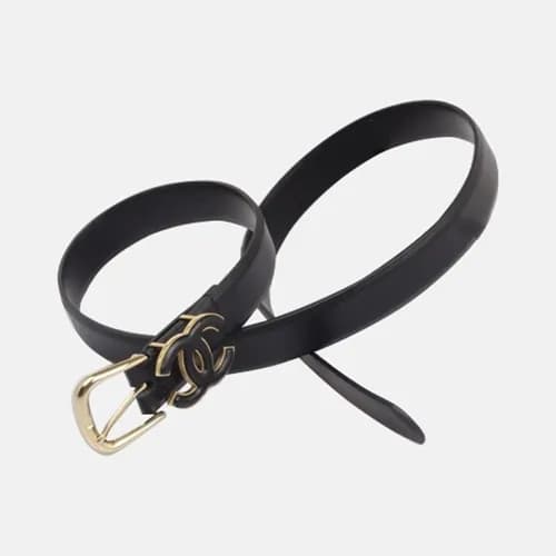 Chanel 2019 Ladies Classic CC Buckle Leather Belt … - 1