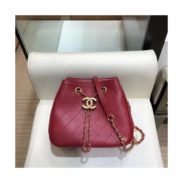 Chanel 2019 Leather Hobo Mini Chain Shoulder Cross… - 1