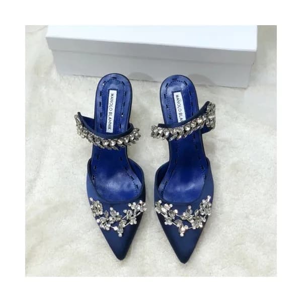 Monolo Blahnik 2019 Ladies Silk Middle Heel Slippe… - 1
