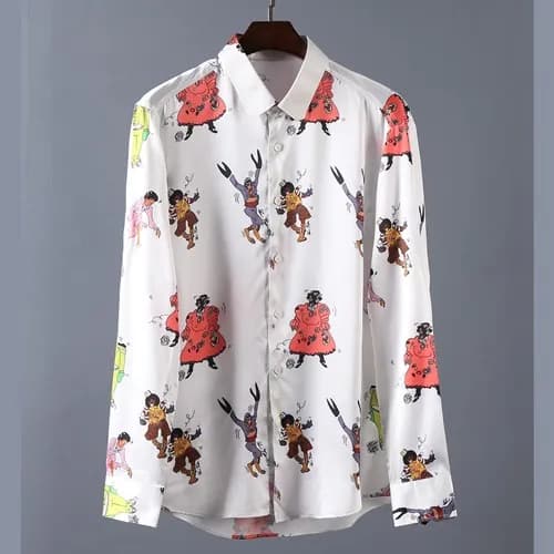 Louisvuitton 2019 Mens Logo Slim Fit Cotton shirt … - 1
