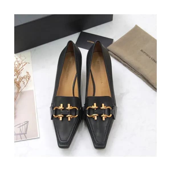Bottega Veneta 2019 Ladies Leather Pumps Middle He… - 1