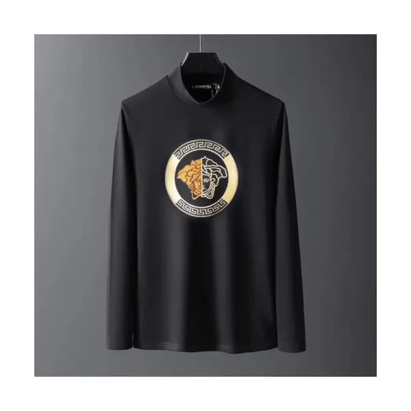 Versace 2019 Mens Medusa Logo Turtle-neck Tshirt -… - 1