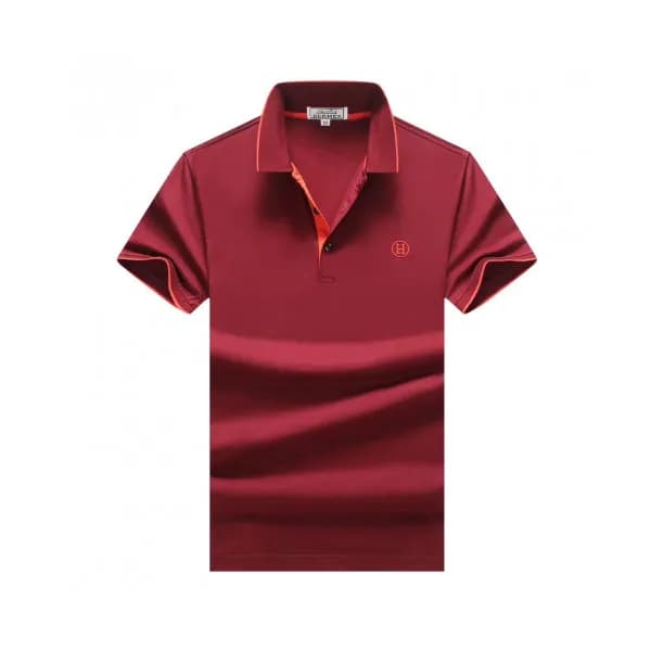 Hermes 2019 Mens Logo Cotton Polo Short Sleeved Ts… - 1