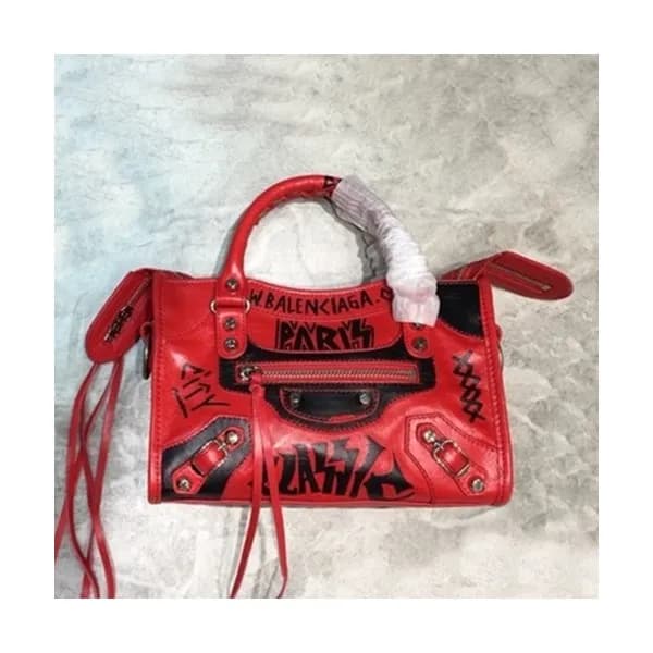 Balenciaga 2020 Graffiti Classic City Leather Smal… - 1