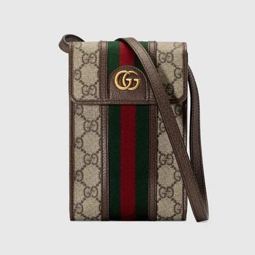 Gucci 2020 GG Ophidia Supreme Phone Bag Shoulder B…