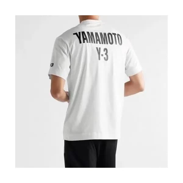 Y-3 2021 Mens Logo Basic Cotton Short Sleeved Tsh… - 1