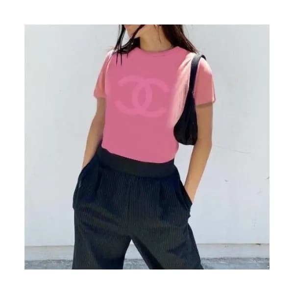 Chanel Womens 'CC' Logo Cotton Short Slee… - 1