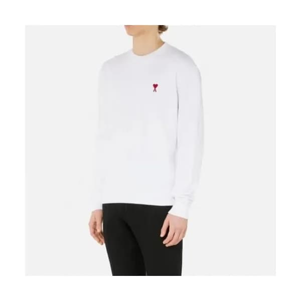 Ami Mens Logo Casual Cotton Man-to-man White - 아미 … - 1