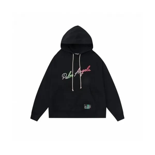Palm Angels Mm/Wm Logo Cotton Hoodie Black - 팜 엔젤… - 1