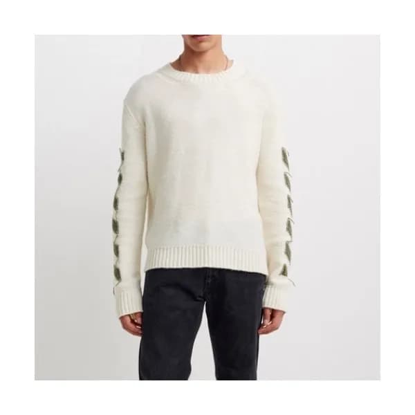 Off-white Mm/Wm Brush Mohair Knit Sweater Beige -… - 1