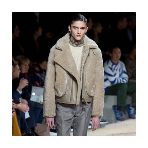 Louis vuitton Mens Logo Leather Jackets Beige - 루… - 1
