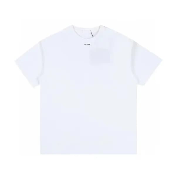 프라다 남성 크루넥 화이트 반팔티 - Mens White Tshirts - Pra02613… - 1