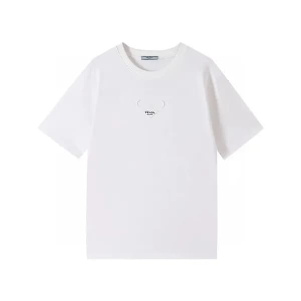 프라다 남성 크루넥 화이트 반팔티 - Mens White Tshirts - Pra02617… - 1