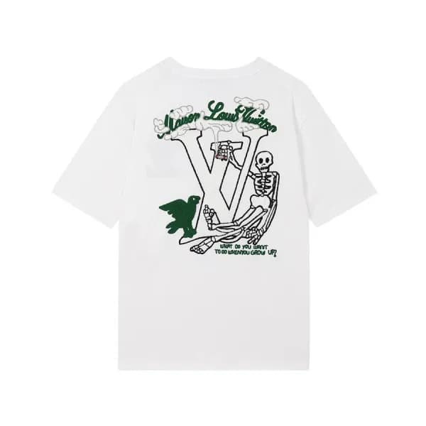 루이비통 남성 크루넥 화이트 반팔티 - Mens White Tshirts - lou0404… - 1