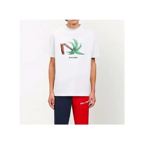 팜 엔젤스 남자 크루넥 화이트 반팔티 - Mens White Tshirts - pam036… - 1