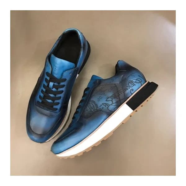 벨루티 남성 클래식 블루 스니커즈 - Mens Blue Sneakers - ber0095… - 1