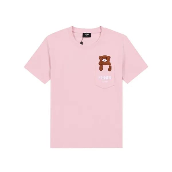 펜디 남/녀 핑크 크루넥 반팔티 - Fendi Unisex Pink Tshirts - fe… - 1