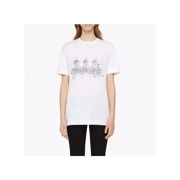 지방시 남/녀 크루넥 화이트 반팔티 - Unisex White Tshirts - giv07… - 1