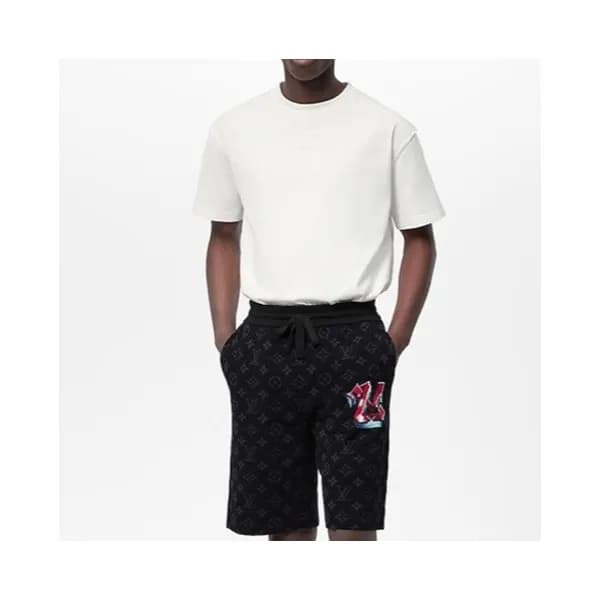 루이비통 남성 블랙 반바지 - Mens Black Half-pants - lou05126x - 1