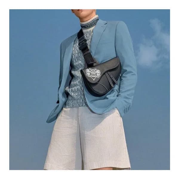 디올 남성 스터시 블랙 새들백 - Mens Black Saddle Bag - dio0208… - 1