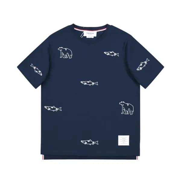 톰브라운 남성 네이비 크루넥 반팔티 - Mens Navy Tshirts - thom0611… - 1