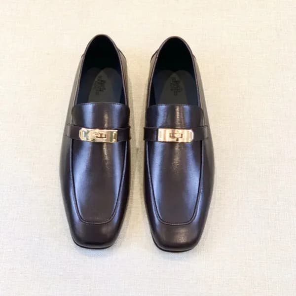 에르메스 남성 시그니처 브라운 로퍼 - Hermes Mens Brown Loafer - h… - 1