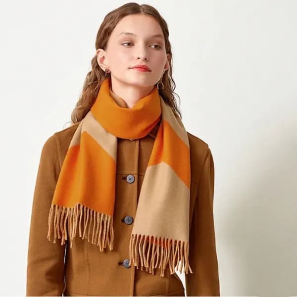 에르메스 여성 오렌지 머플러 - Hermes Womens Orange Muffler - h… - 1