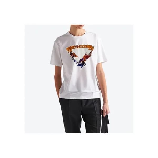 프라다 남성 크루넥 화이트 반팔티 - Prada Mens White Tshirts - pr… - 1