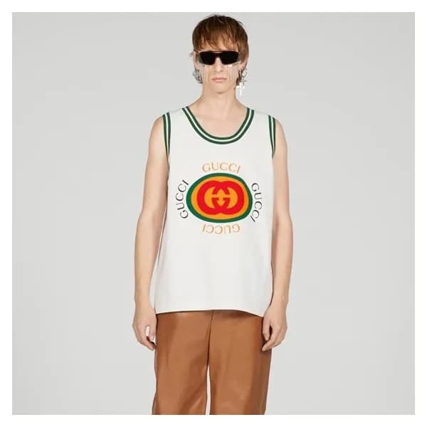구찌 남/녀 화이트 크루넥 나시 - Gucci Unisex Sleeveless shirts…