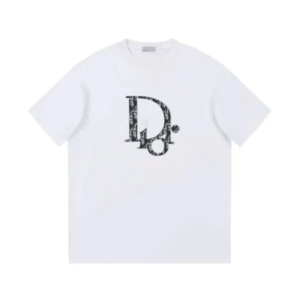 디올 남성 화이트 크루넥 반팔티 - Dior Mens White Short sleeved … - 1