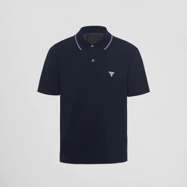 프라다 남성 네이비 폴로 반팔티 - Prada Mens Navy Short sleeved … - 1