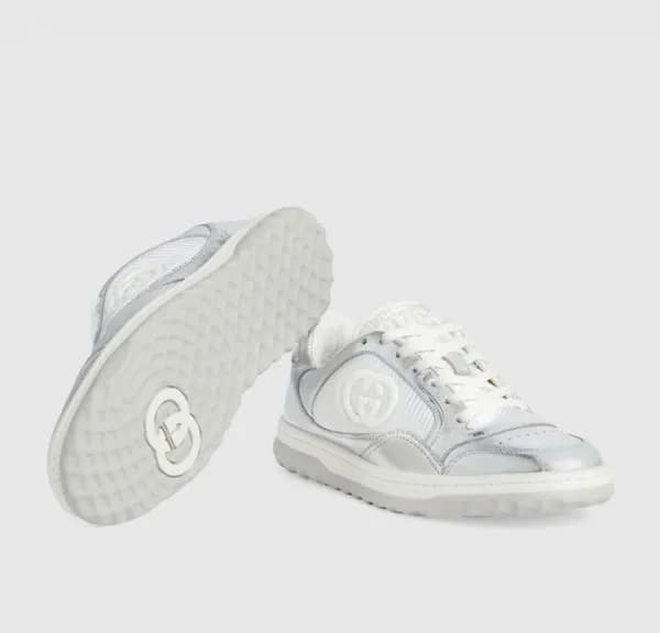 구찌 남/녀 실버 스니커즈 - Gucci Unisex Silver Sneakers- gu6… - 1