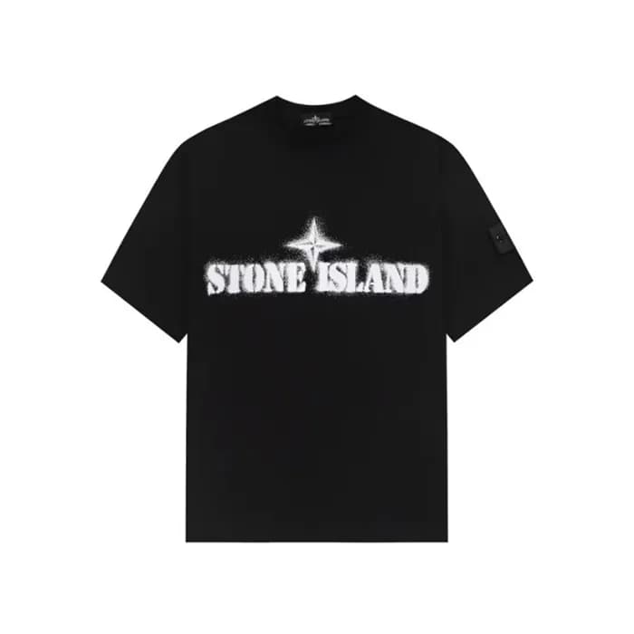스톤아일랜드 남성 블랙 크루넥 반팔티 - Stone Island Mens Black Tsh… - 1
