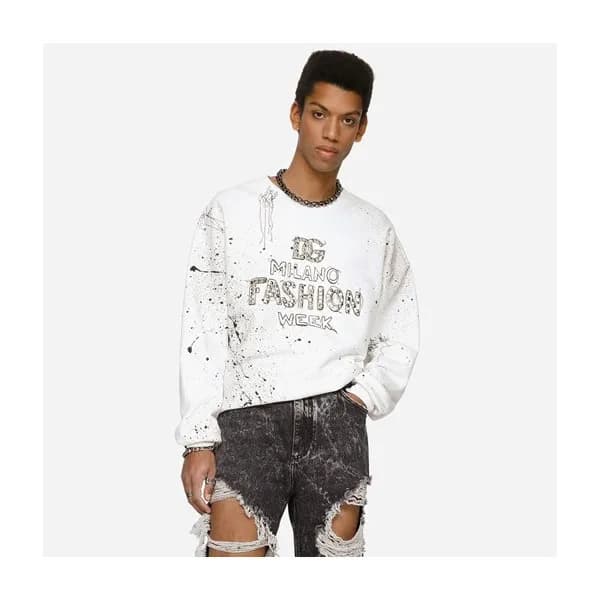 돌체앤가바나 남성 화이트 맨투맨 - Dolce&Gabbana Mens White Tshir… - 1